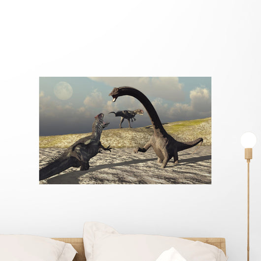 Allosaurus and Diplodocus Dinosaur Wall Decal