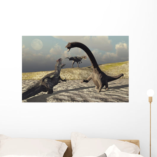 Allosaurus and Diplodocus Dinosaur Wall Decal