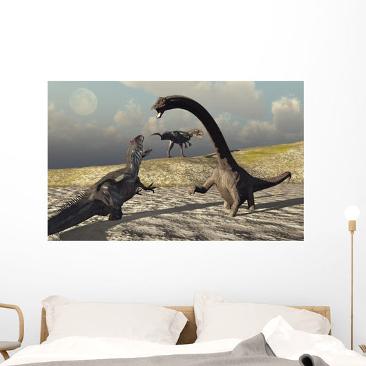 Allosaurus and Diplodocus Dinosaur Wall Decal