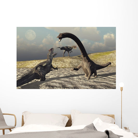 Allosaurus and Diplodocus Dinosaur Wall Decal