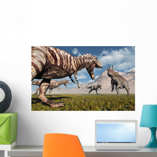 Pack T-rex Dinosaurs Moving Wall Decal