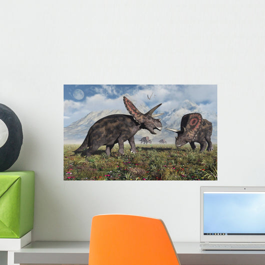 Torosaurus Dinosaurs during Earth's Wall Decal