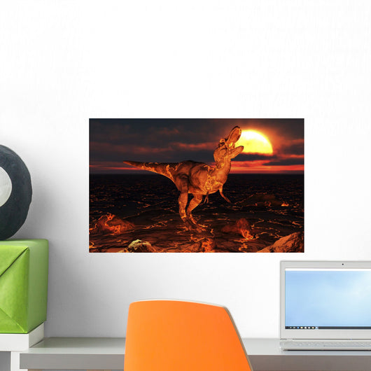 Dinosaur Covered Lava during Wall Decal