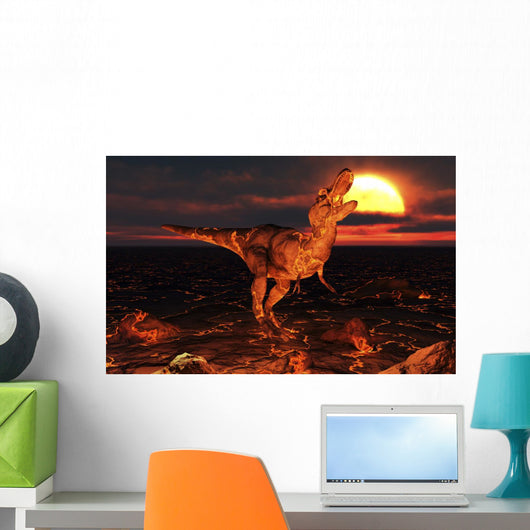 Dinosaur Covered Lava during Wall Decal