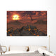 Pterosaurs above Volcanic Landscape Wall Decal