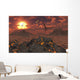 Pterosaurs above Volcanic Landscape Wall Decal