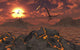 Pterosaurs above Volcanic Landscape Wall Decal