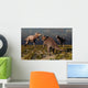 Pair T-rex Dinosaurs Attacking Evening Wall Decal