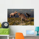 Pair T-rex Dinosaurs Attacking Evening Wall Decal