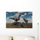 Pair T-rex Dinosaurs Roaring Wall Decal