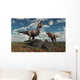 Pair T-rex Dinosaurs Roaring Wall Decal