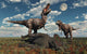 Pair T-rex Dinosaurs Roaring Wall Decal