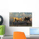 Pair T-rex Dinosaurs Horizontal Wall Decal