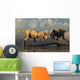 Pair T-rex Dinosaurs Horizontal Wall Decal