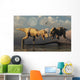 Pair T-rex Dinosaurs Horizontal Wall Decal