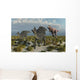 Carnivorous T-rex Chasing Pair Wall Decal