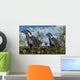 T-rex Chasing Pair Parasaurolophus Wall Decal