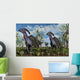 T-rex Chasing Pair Parasaurolophus Wall Decal