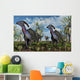 T-rex Chasing Pair Parasaurolophus Wall Decal