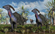 T-rex Chasing Pair Parasaurolophus Wall Decal