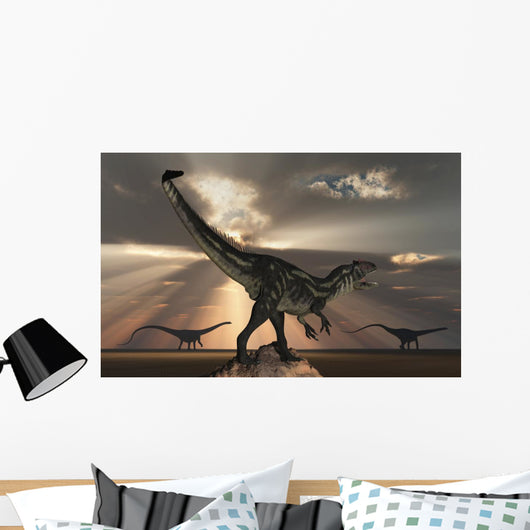 Allosaurus Watching Pair Large Wall Decal