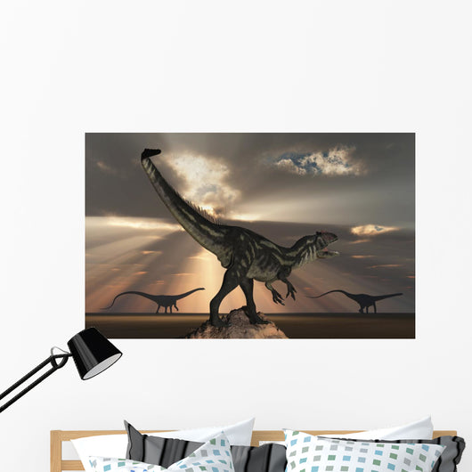 Allosaurus Watching Pair Large Wall Decal