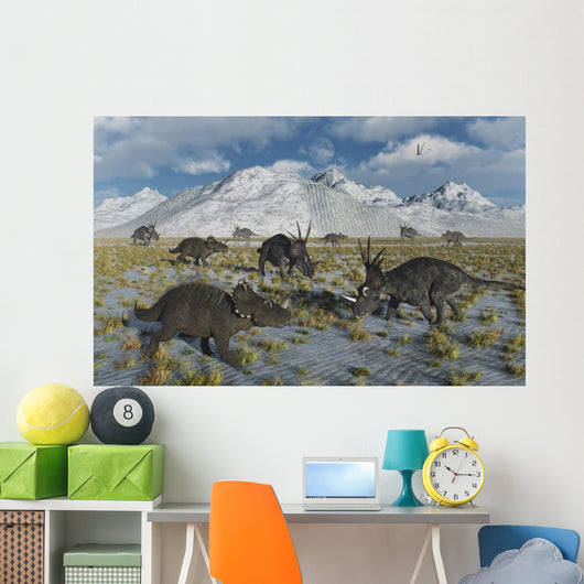 Mixed Herd Centrosaurus and Wall Decal