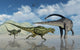 Omeisaurus Being Chased Pair Wall Decal