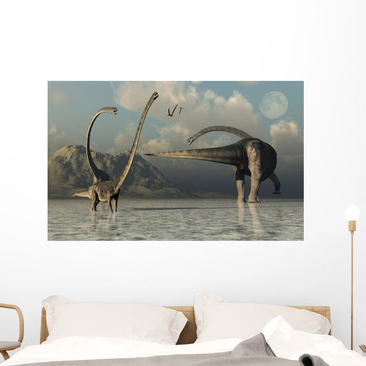 Small Herd Omeisaurus Dinosaurs Wall Decal