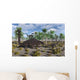 Velociraptors Attacking Armored Pinacosaurus Landscape Wall Decal