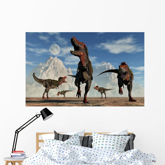Herd Carnivorous Tarbosaurus Dinosaurs Wall Decal