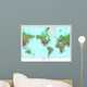 Topographical World Map Wall Mural