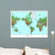 Topographical World Map Wall Mural