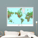 Topographical World Map Wall Mural