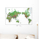 Topographical World Map Wall Mural