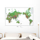 Topographical World Map Wall Mural