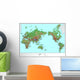 Topographical World Map Wall Mural