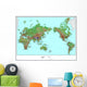 Topographical World Map Wall Mural