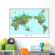 Topographical World Map Wall Mural