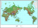 Topographical World Map Wall Mural