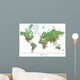 Topographical World Map Wall Mural