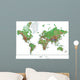 Topographical World Map Wall Mural