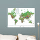Topographical World Map Wall Mural