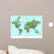 Topographical World Map Wall Mural