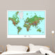 Topographical World Map Wall Mural