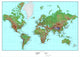 Topographical World Map Wall Mural