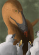 Deinonychus Dinosaur Feeding Its Wall Decal