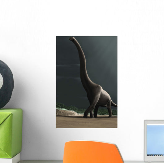 Brachiosaurus Prehistoric Landscape Wall Decal