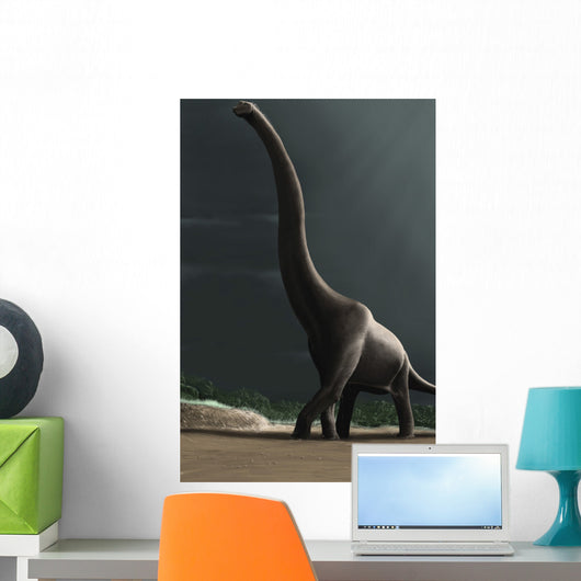 Brachiosaurus Prehistoric Landscape Wall Decal