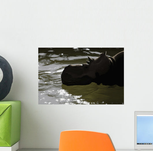 Pachyrhinosaurus Dinosaur Prehistoric Lake Wall Decal